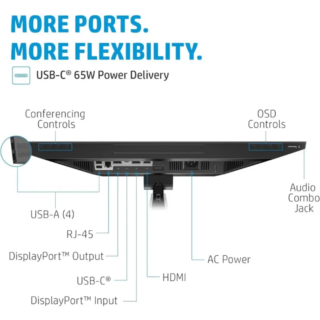 HP E24m G4 avec webcam 5 Mpx déployée et écran IPS de 23,8 pouces - Ítem5