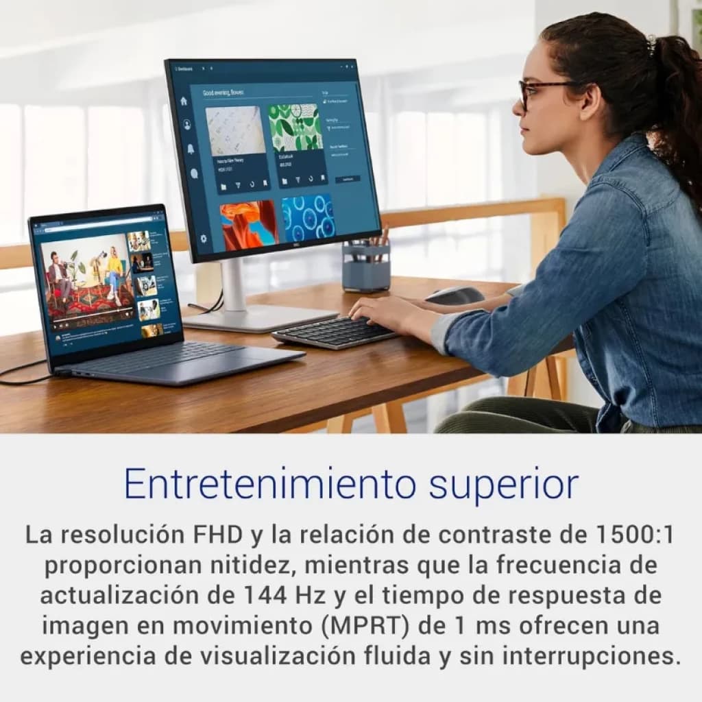 Monitor DELL S Series S2425HSM 24 FHD IPS con 144 Hz y FreeSync, biseles delgados, soporte ajustable y pantalla nítida ideal para entretenimiento y trabajo