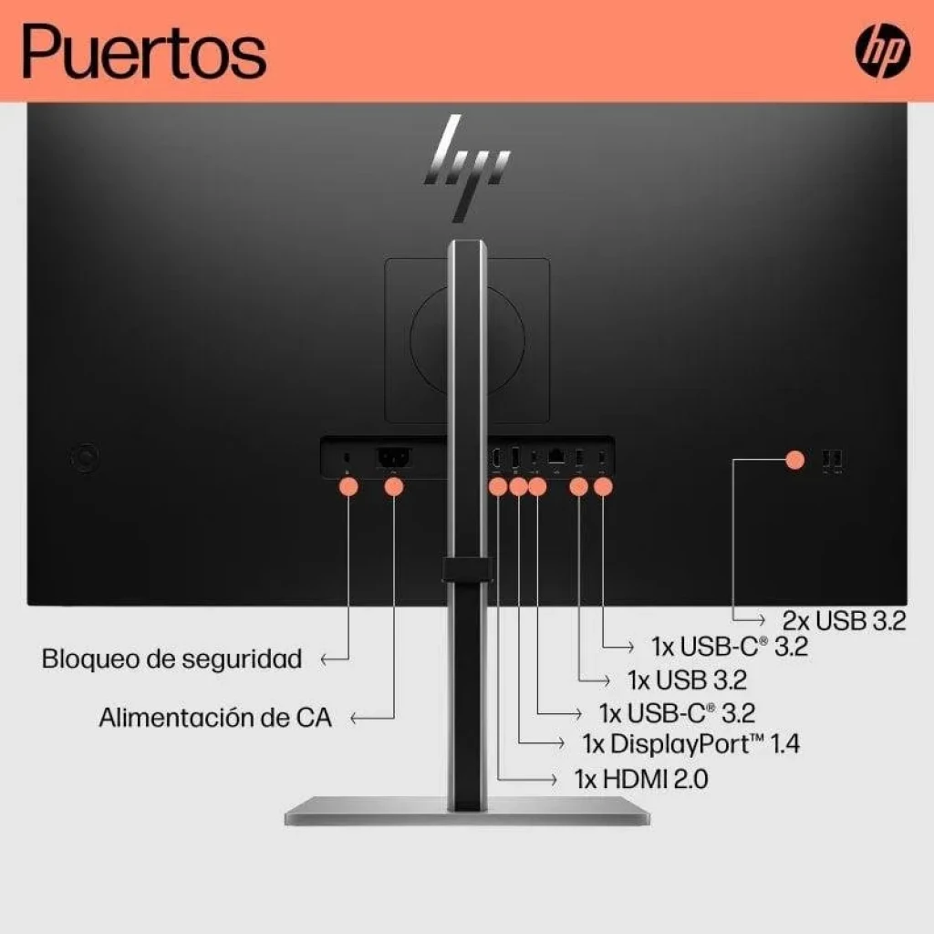 Vue de face du HP E32k G5 4K avec un design à bords ultra-fins sur trois côtés - Ítem6