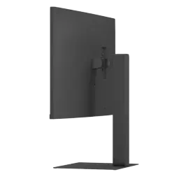 LG 32U720A-B monitor 31,5 pulgadas UHD IPS, diseño negro minimalista, vista lateral delgado con soporte ajustable y puertos laterales visibles