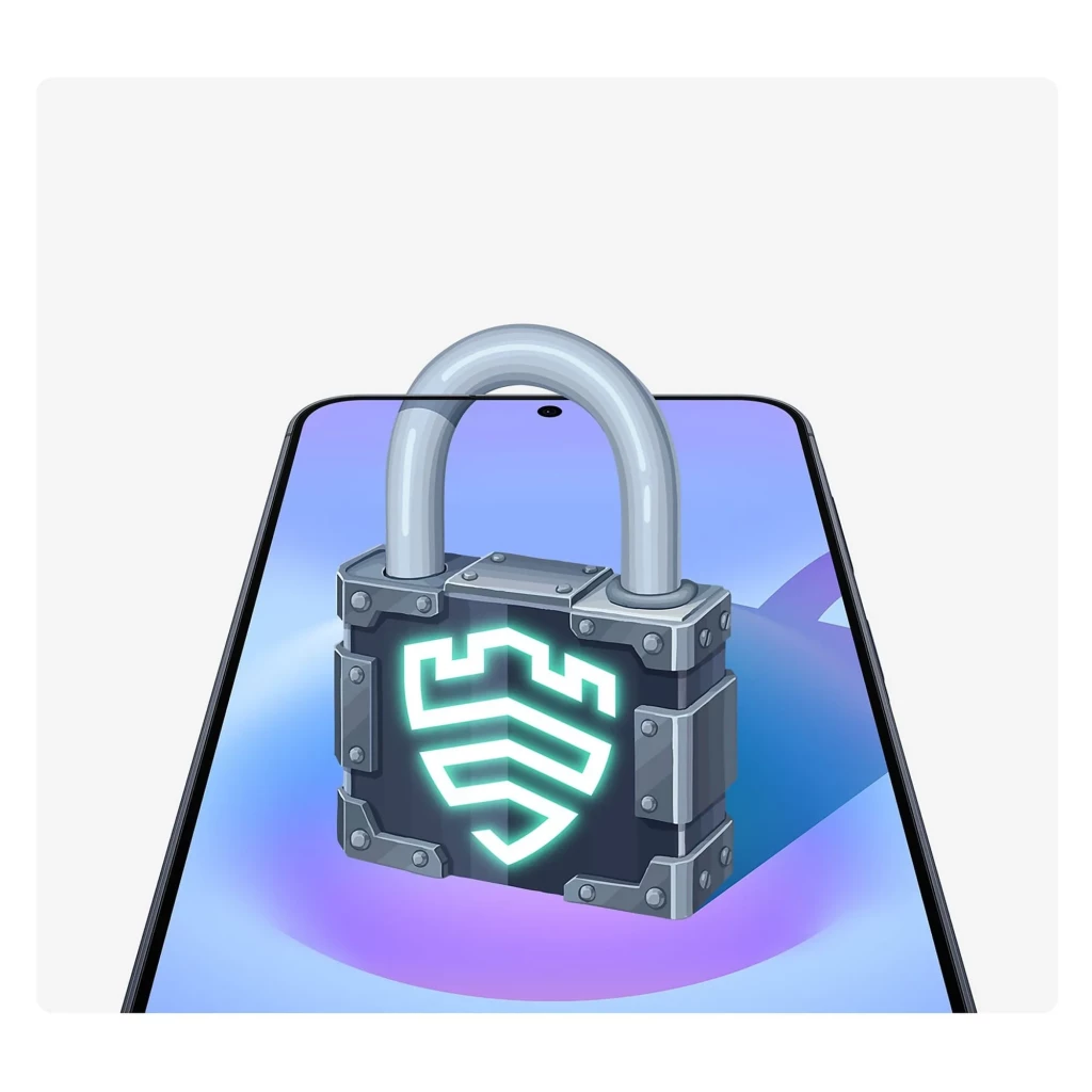 Samsung Galaxy A57 5G lilás com tela infinita, furo central para câmera frontal, módulo traseiro com três lentes verticais e acabamento matte elegante - Item9