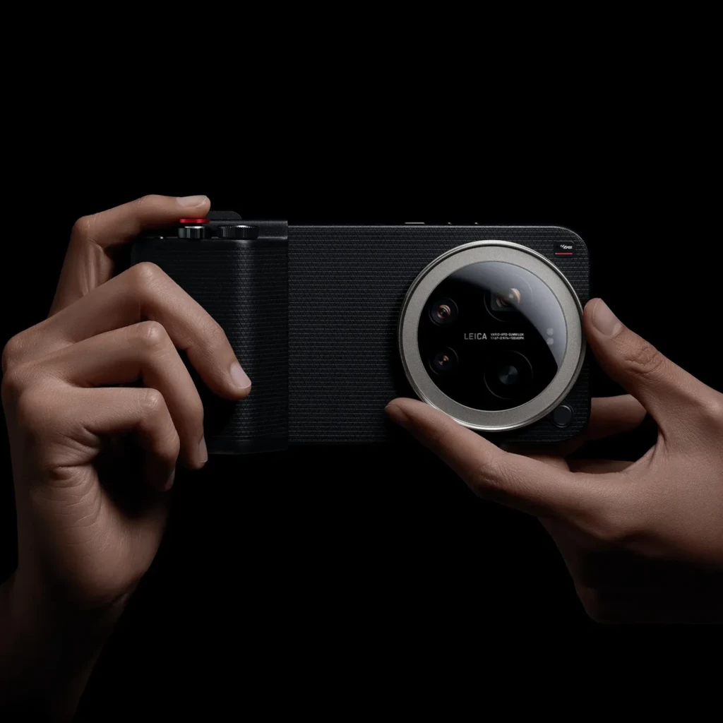 Xiaomi 17 Ultra Photography Kit Pro con empuñadura ergonómica, gran dial rojo, cuerpo texturizado y módulo Leica circular con múltiples lentes y aro - Ítem3