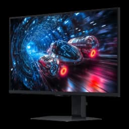 Vue à 45 degrés du Samsung Odyssey G7 G70F
