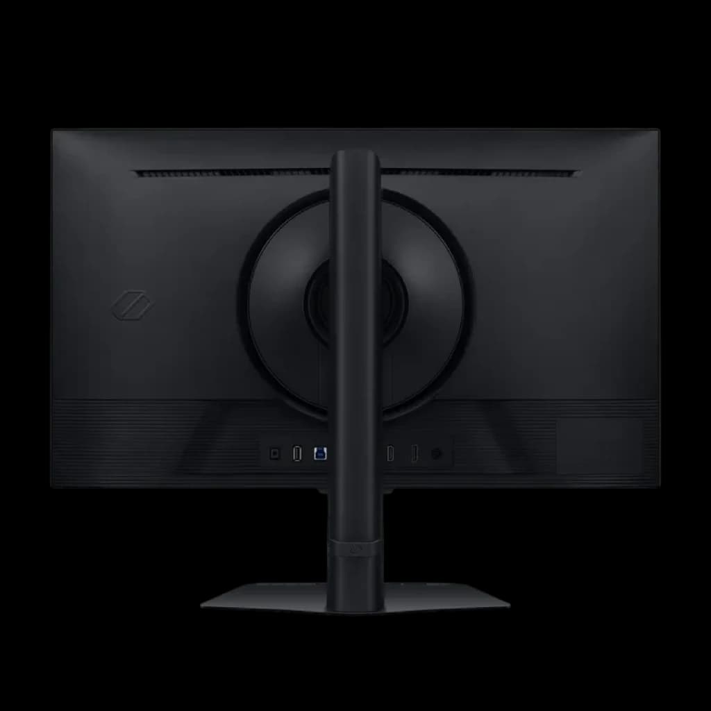Vue arrière du Samsung Odyssey G7 G70F, connecteurs HDMI 2.1 et support ergonomique