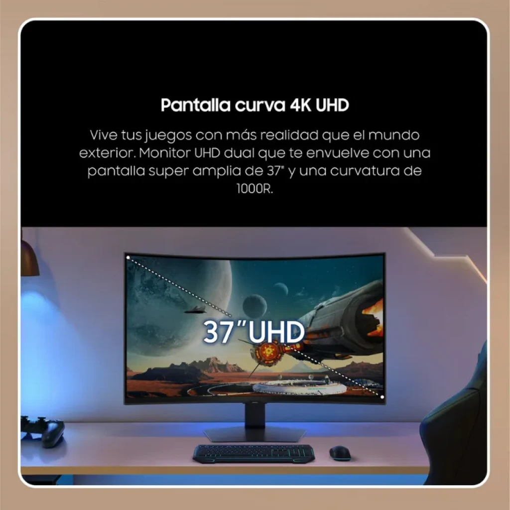 Monitor Samsung Odyssey G75F 37 pulgadas 4K curvo 1000R - Ítem2