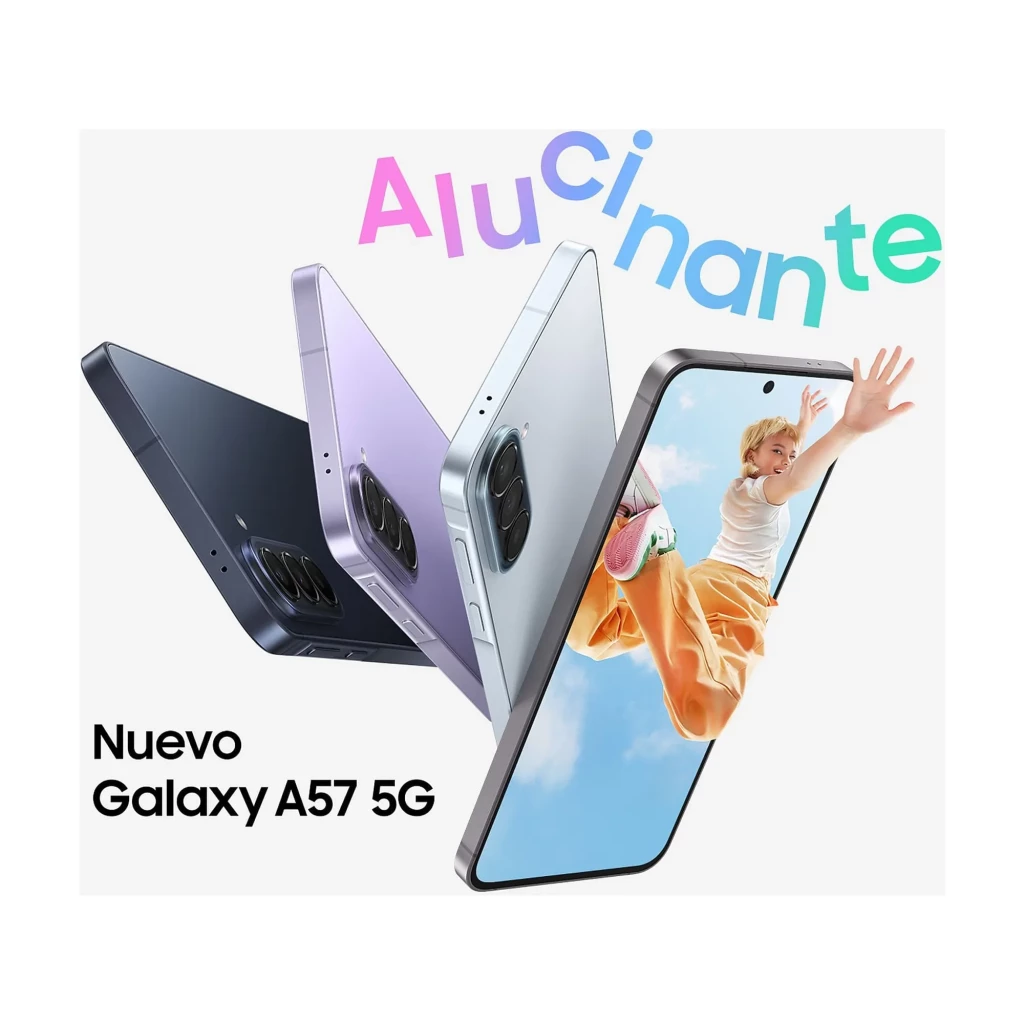 Samsung Galaxy A57 5G cinza com ecrã 6,6, câmara tripla 50 MP, 12GB RAM e 512 GB. Design fino, furo central no ecrã e módulo traseiro com três lentes - Item4