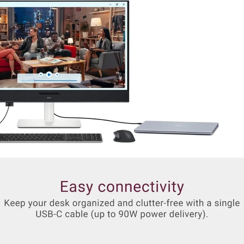 Écran DELL Plus S3225QC 31,6 pouces 4K UHD QD-OLED incurvé, 120 Hz, FreeSync Premium Pro, USB-C avec recharge 90 W, cadre fin et socle réglable