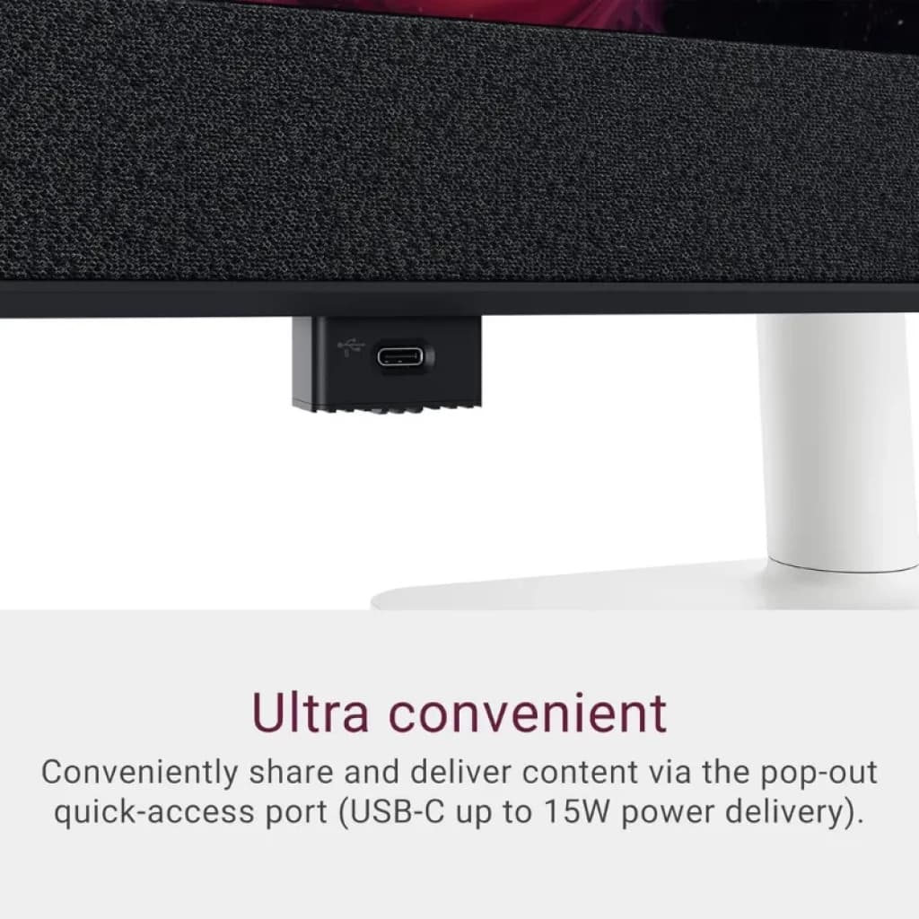 Moniteur DELL Plus S3225QC 31,6 pouces 4K UHD QD-OLED incurvé, 120 Hz, FreeSync Premium Pro, port USB-C frontal escamotable avec alimentation de 15 W