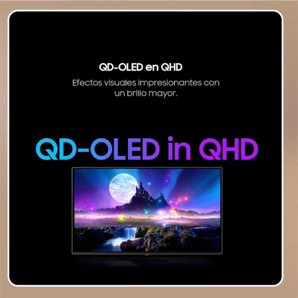 Samsung Odyssey G6 G60SF 27 polegadas QHD OLED 500 Hz com painel QD‑OLED, cores vibrantes, alto brilho e detalhes nítidos ideais para jogos rápidos