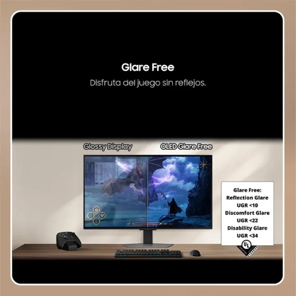 Samsung Odyssey G6 G60SF 27 polegadas QHD OLED 500 Hz com tela antirreflexo, bordas finas, base ajustável e visual gamer imersivo em preto
