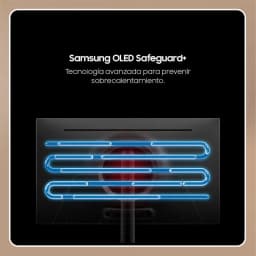 Samsung Odyssey G6 G60SF 27 polegadas com OLED Safeguard+, traseira com dissipação iluminada em linhas azuis para prevenir superaquecimento