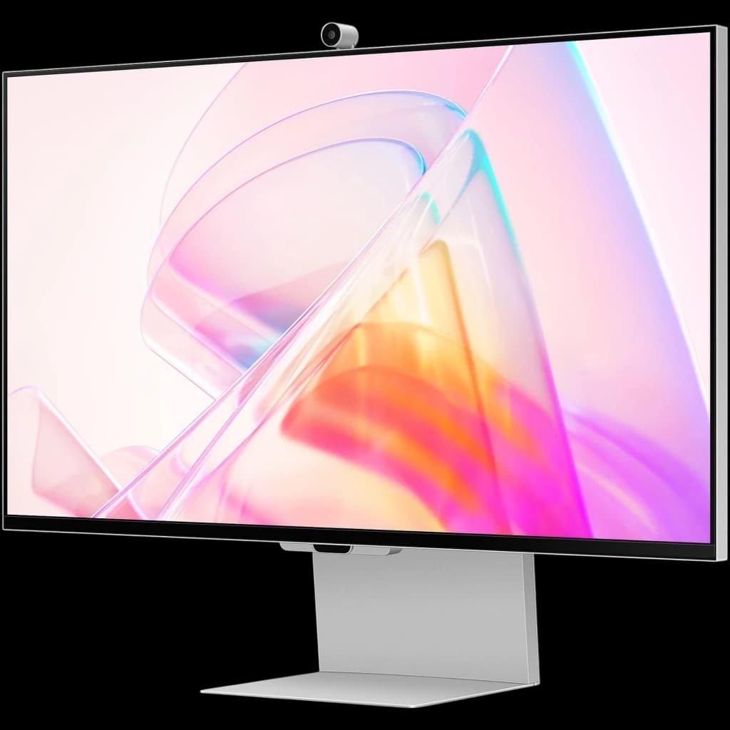 Écran Samsung ViewFinity S9 S90PC 27 pouces 5K mat avec bords ultrafins, dalle antireflet, support métallique minimaliste et webcam centrée amovible