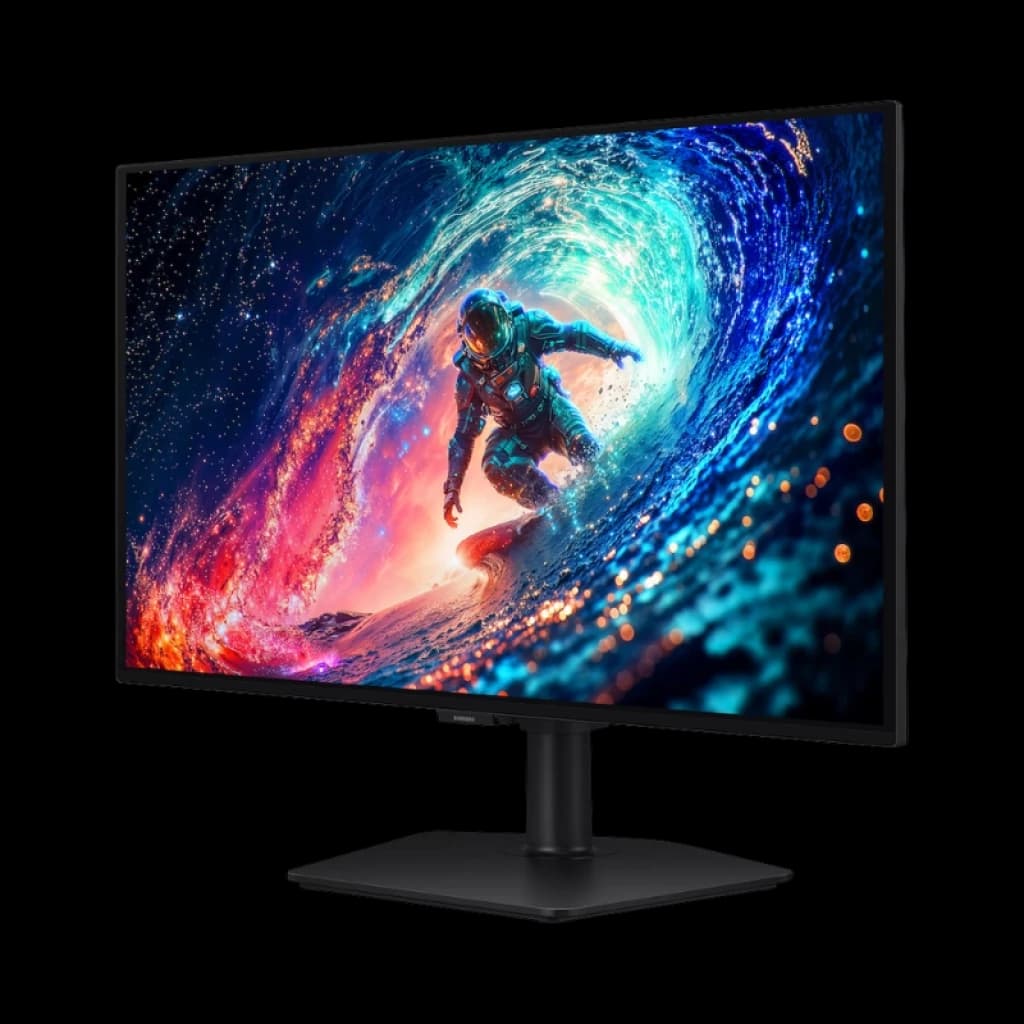 Monitor Samsung Odyssey OLED G6 27 QHD com painel QD‑OLED, 240 Hz, design sem bordas e base ajustável; cores vibrantes e contraste profundo