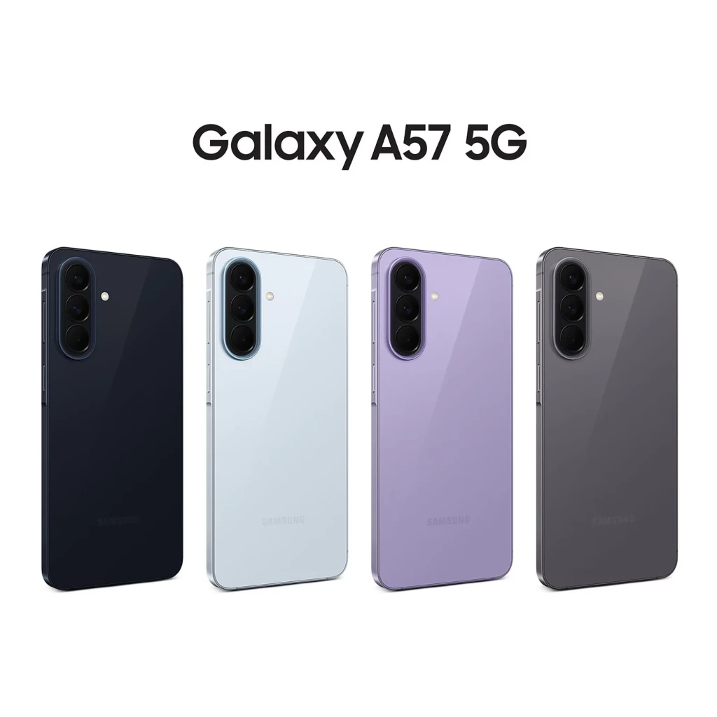 Samsung Galaxy A57 5G cinza com ecrã 6,6, câmara tripla 50 MP, 8 GB RAM e 256 GB. Design fino, furo central no ecrã e módulo traseiro com três lentes - Item10