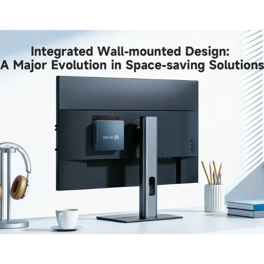 BMAX MaxMini B1 Plus bleu métallisé, compact avec ports USB en façade et bouton d'alimentation, et sur les côtés : USB, HDMI, Ethernet et ventilation - Ítem5