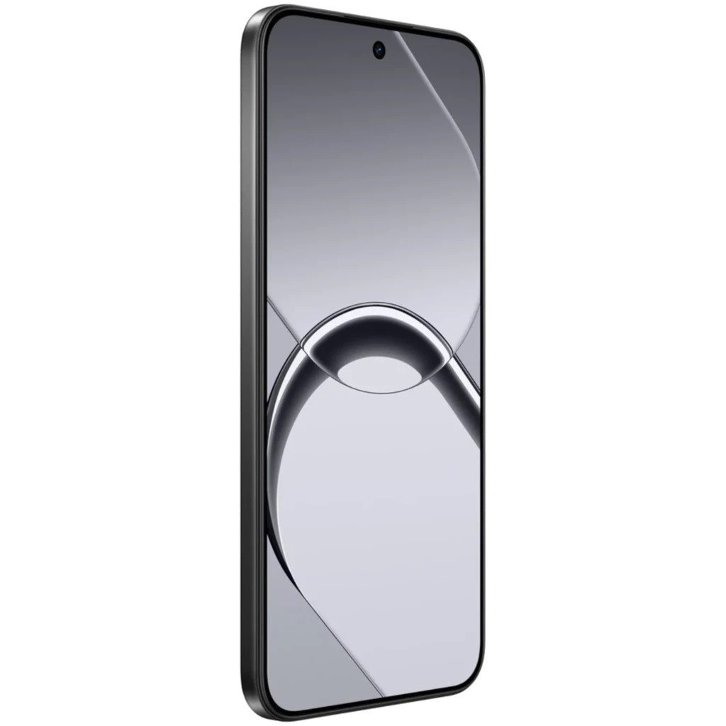 Realme 16 5G preto com tela ampla perfurada central, módulo de câmeras triplo traseiro destacado e acabamento fosco elegante - Item4