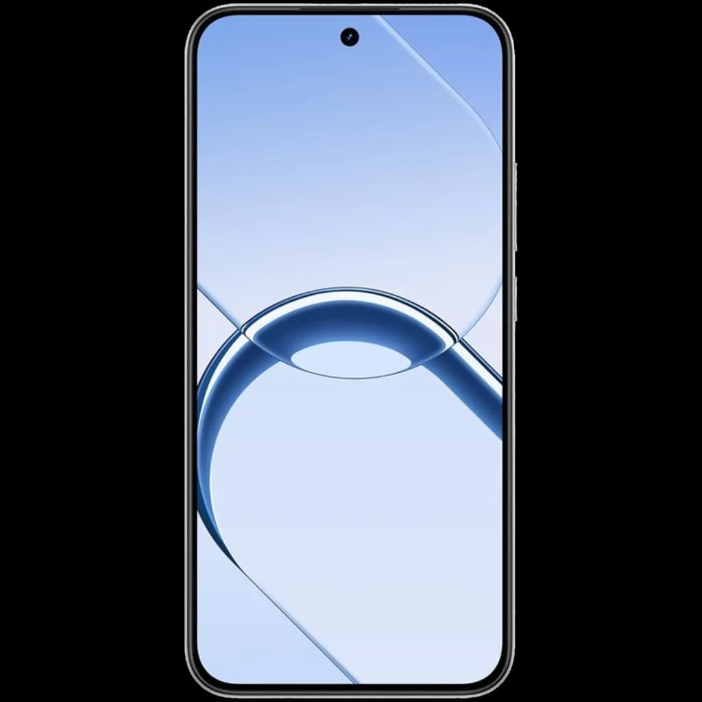 Écran AMOLED 120 Hz bord à bord avec poinçon central, bords fins et angles arrondis, affichage bleu clair net pour smartphone Realme 16 5G blanc 256 Go