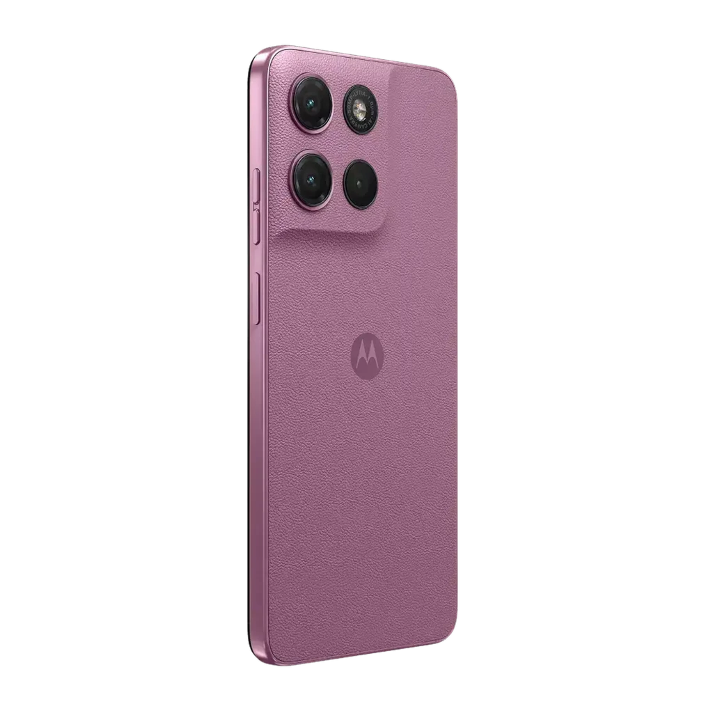 Motorola Moto G17 Bordeaux com traseira texturizada, módulo triplo de câmeras e tela 6,72 polegadas com furo central; bordas finas e acabamento premium - Item4