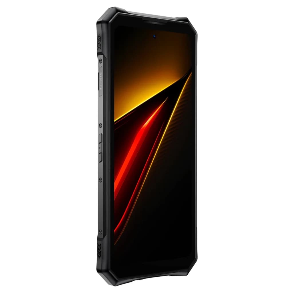Doogee S300 Pro gris con triple protección, cuerpo robusto y esquinas reforzadas, pantalla grande de bordes mínimos y botones laterales rugerizados