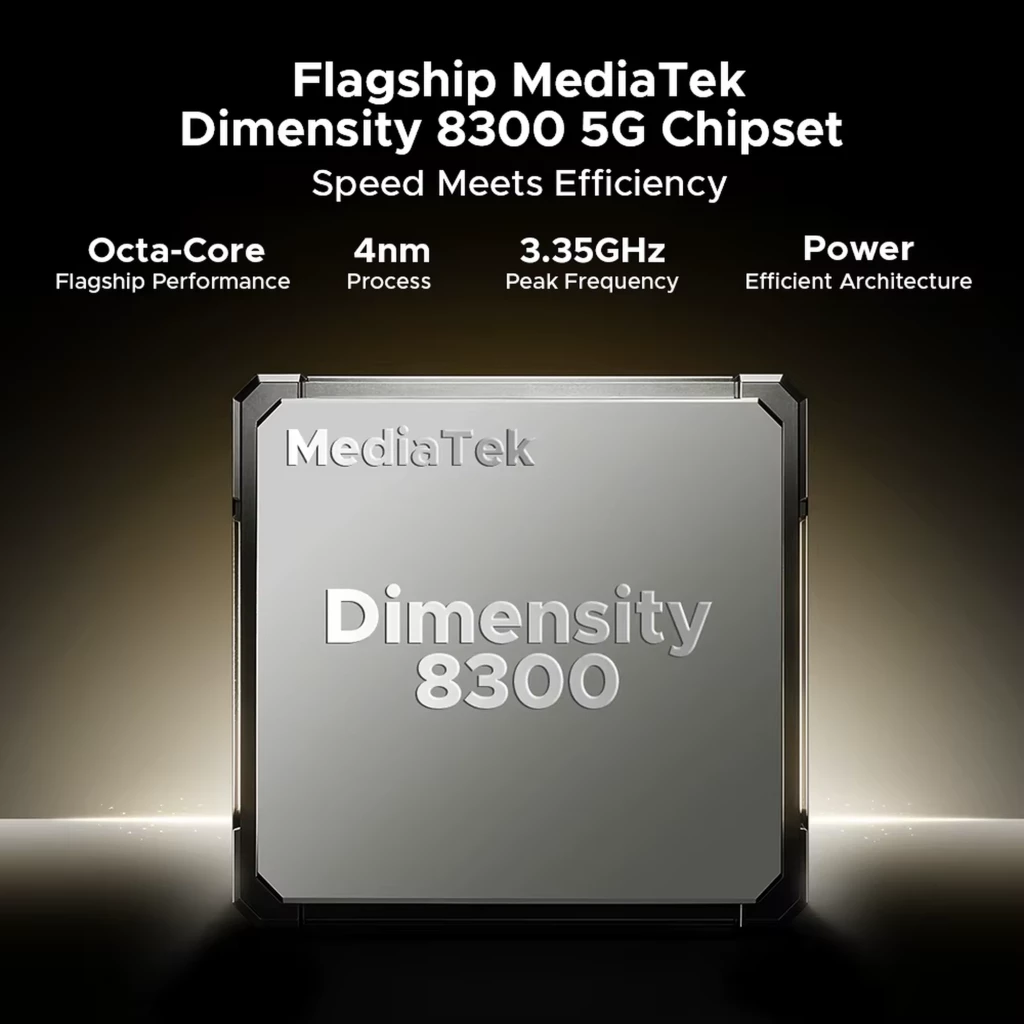 Doogee S300 Plus preto robusto com corpo reforçado, câmera traseira octogonal 200 MP 50x, LED DOOGEE, tela grande com bordas angulares e detalhes vermelhos - Item5