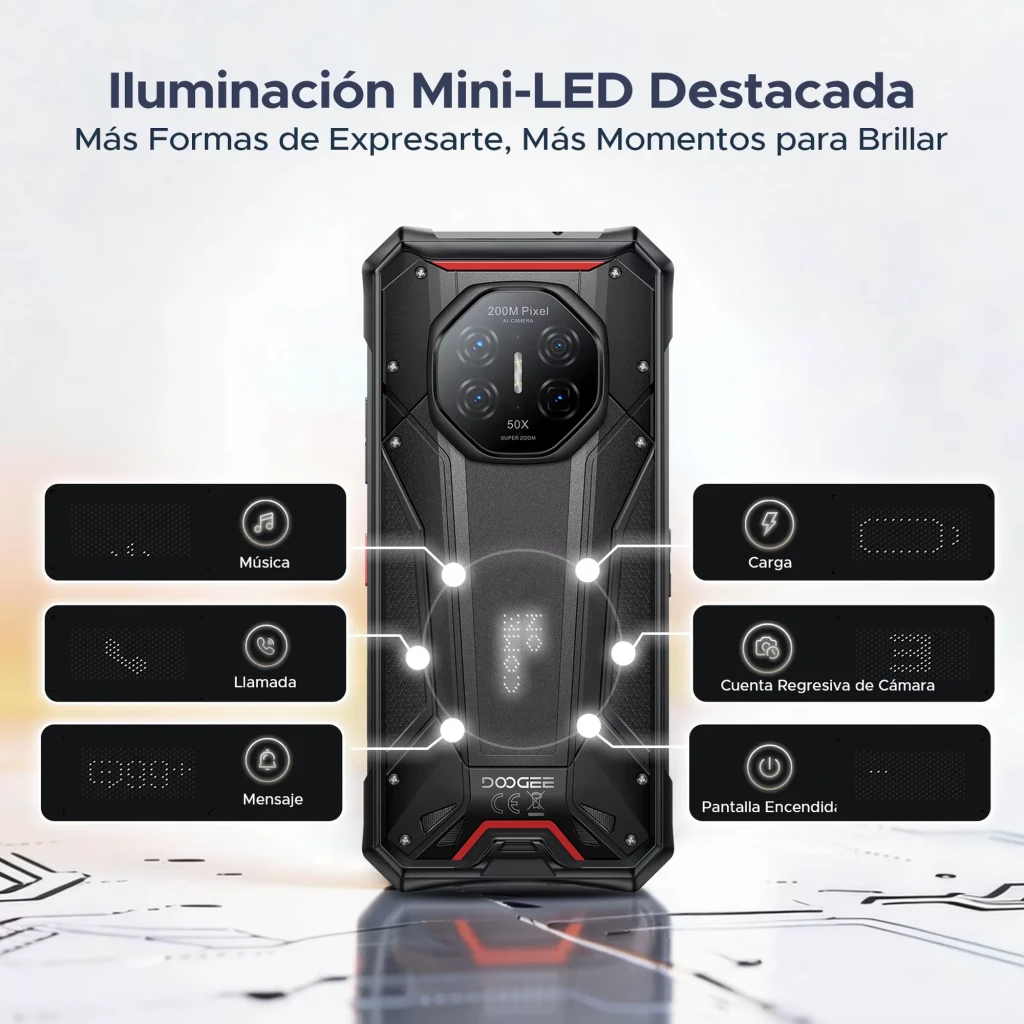 Doogee S300 Plus 1TB negro, móvil rugerizado con cámara de visión nocturna, 12GB RAM, triple cámara trasera 200MP, pantalla robusta con marcos reforzados - Ítem5