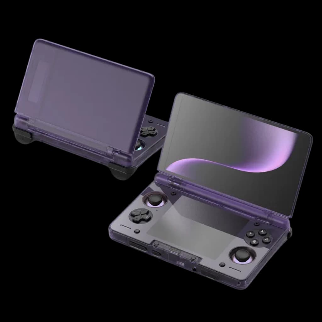 Console AYN Thor Max Lila avec double écran AMOLED et système Android 13