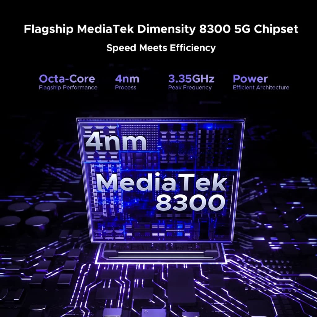 Doogee S300 Plus Thermal 1TB negro con chipset MediaTek Dimensity 8300 5G de 4 nm, octa core y 3.35 GHz, potencia y eficiencia destacadas
