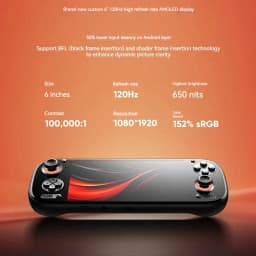 Écran AMOLED de 6 pouces, résolution 1080 x 1920, 120 Hz, luminosité de 650 nits, contraste de 100 000:1