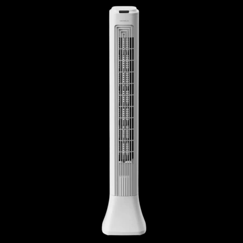 Deerma FD130W 45W ventilador de torre branco, design esguio, grelha frontal alta, base larga e estável, fluxo de ar vertical para ambientes modernos