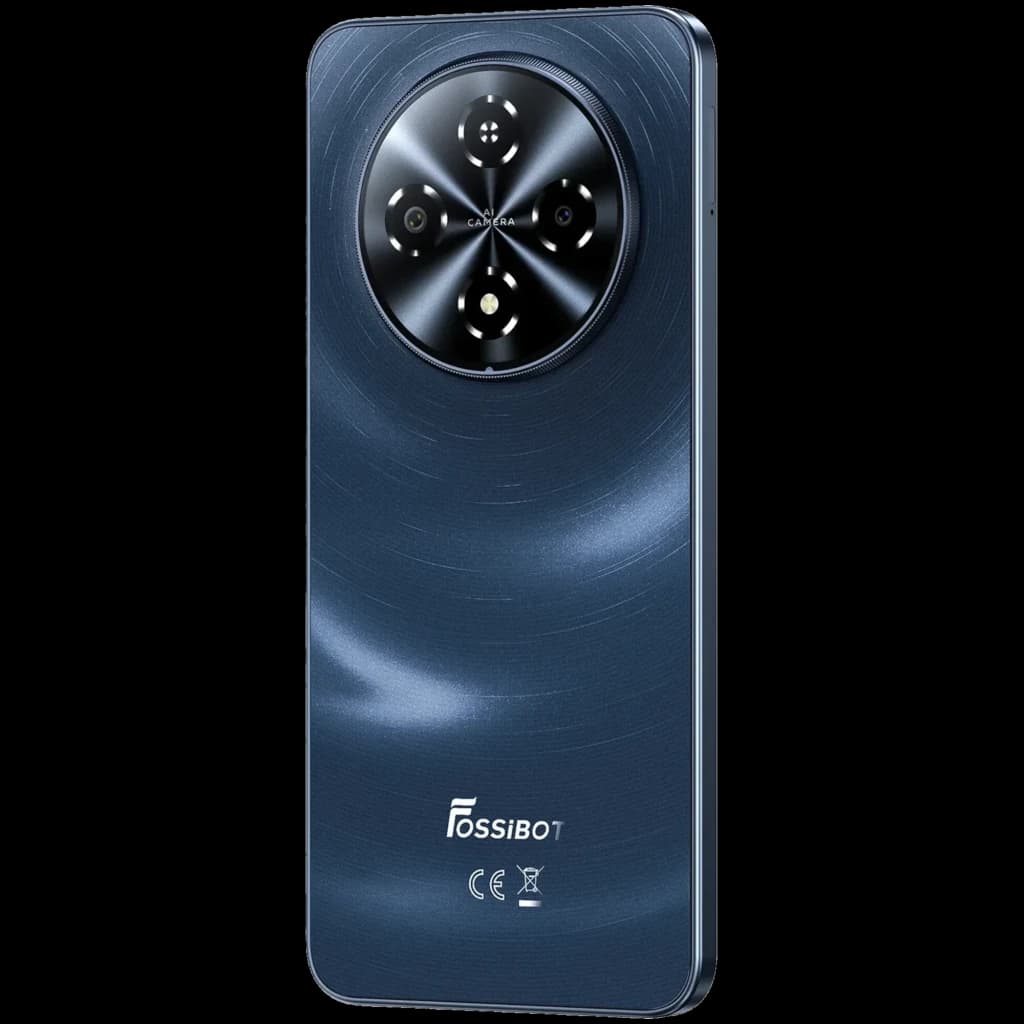 Dos du Fossibot S5 Pro noir avec module photo circulaire à quatre capteurs, finition métallisée texturée et logo Fossibot centré en bas