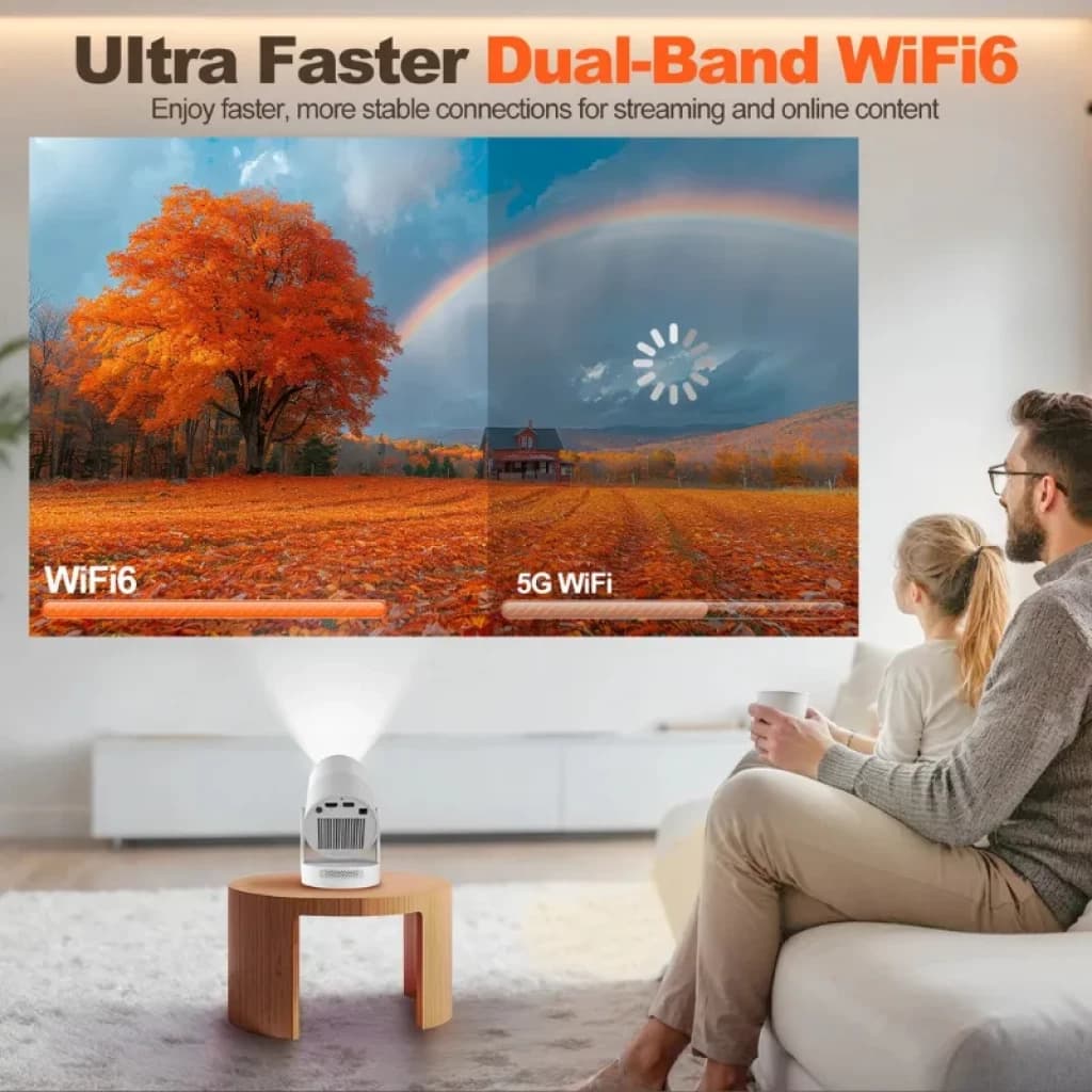 Magcubic HY300 Ultra : projecteur compact avec Wi-Fi 6 double bande, offrant une image nette et des couleurs vives ; idéal pour un streaming fluide à la maison