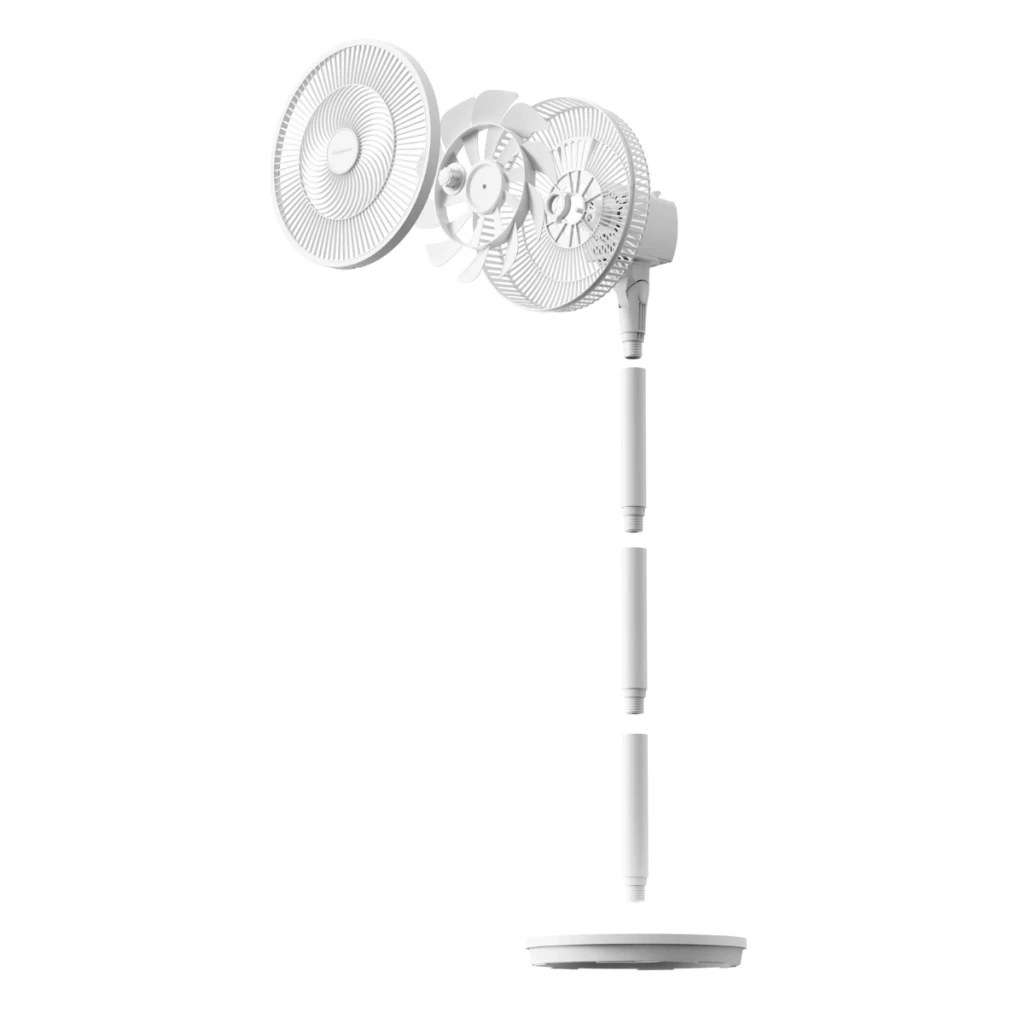 Deerma FD13W - Ventilador de Pie blanco minimalista con rejilla espiral, base redonda estable y altura fija, diseño moderno para hogar u oficina - Ítem4