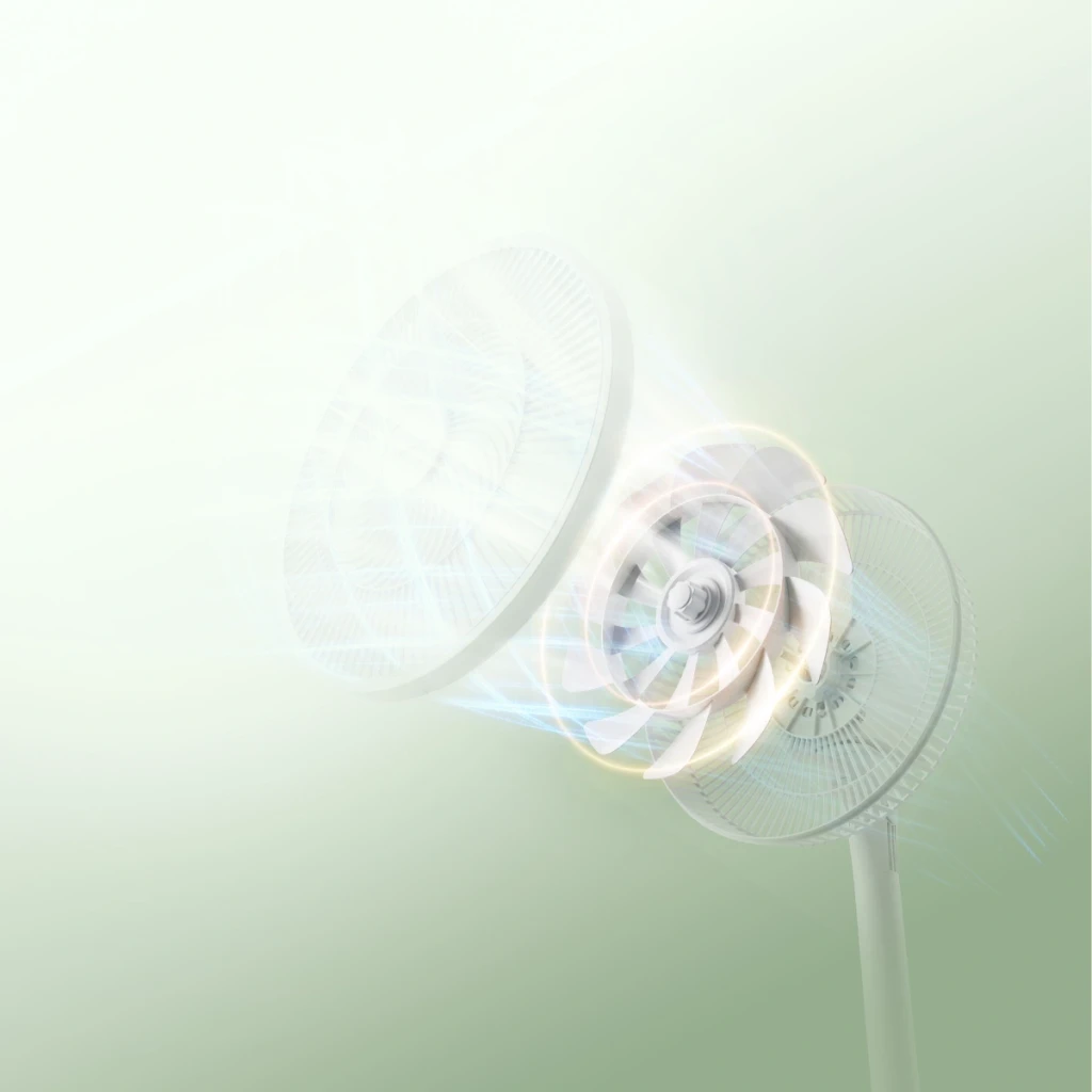 Deerma FD13W - Ventilador de Pie blanco minimalista con rejilla espiral, base redonda estable y altura fija, diseño moderno para hogar u oficina - Ítem7