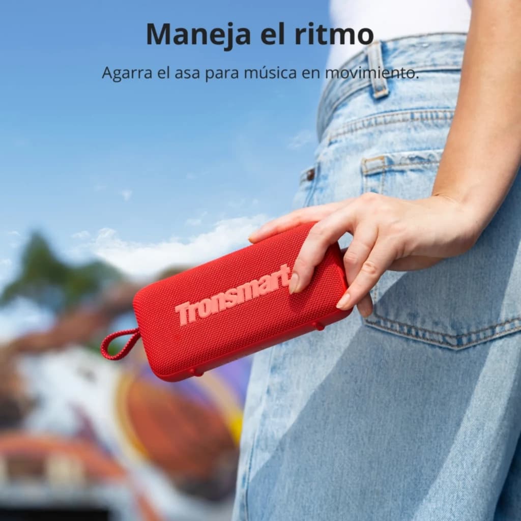 Tronsmart Trip 2 10 W Bluetooth 5.3 Gris enceinte portable compacte avec tissu maillé, logo en relief, sangle arrière pour transport facile en extérieur