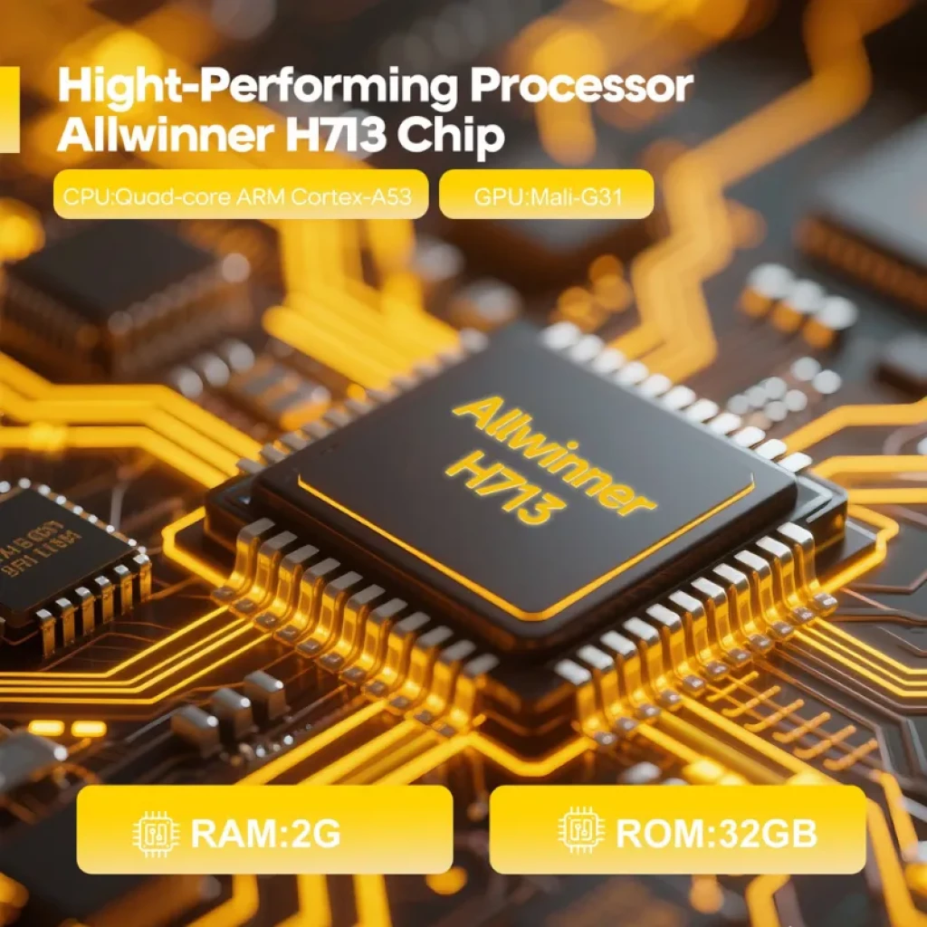 Magcubic HY450C FHD 900 ANSI Projecteur compact noir, grand objectif bleu, ventilation latérale perforée, commandes supérieures discrètes - Ítem4