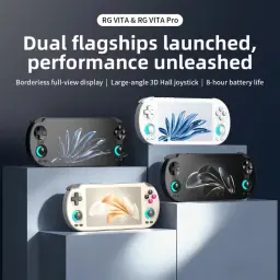 Image promotionnelle présentant les modèles et les couleurs disponibles de la console Anbernic RG Vita