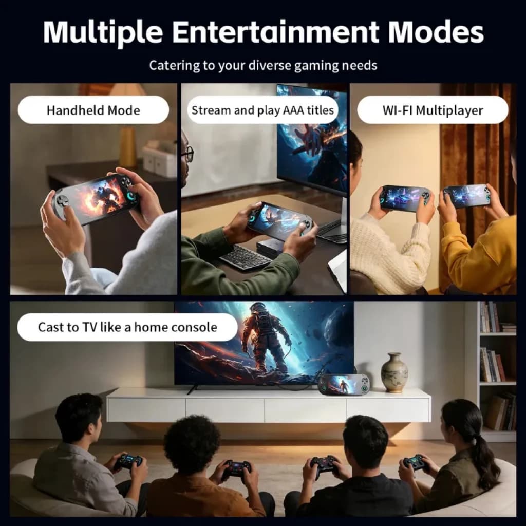 Anbernic RG Vita Pro 4 GB/64 GB Preto com ecrã amplo, botões ergonómicos, Wi‑Fi e suporte para streaming, multijogador e espelhamento na TV