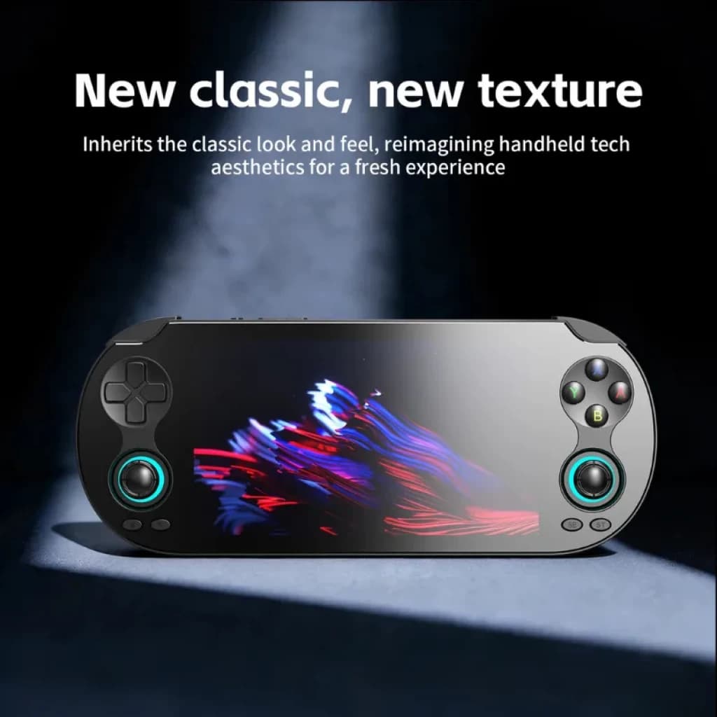 Anbernic RG Vita Pro 4 GB/64 GB Preto com tela ampla, botões ABXY, direcional, dois analógicos iluminados e acabamento fosco moderno para jogos retrô