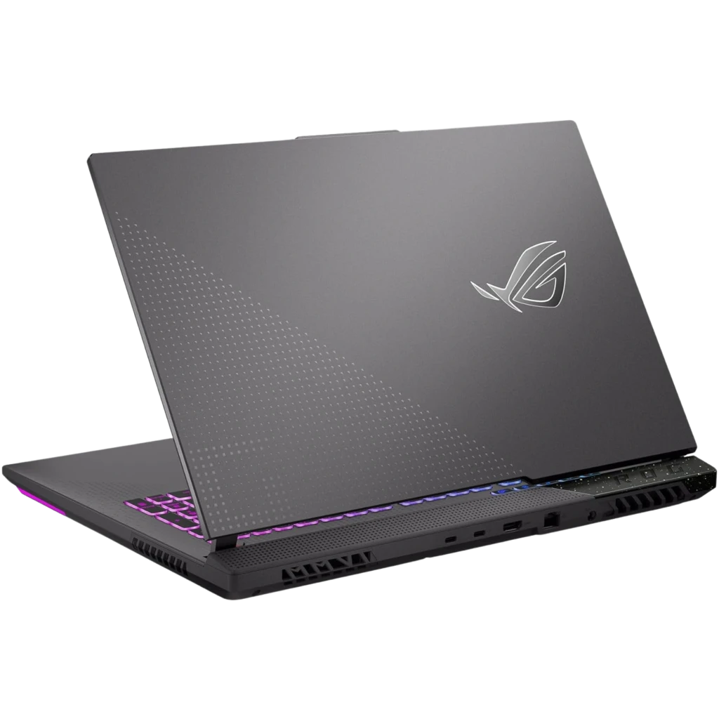 Portátil gaming Asus ROG Strix G17 17.3 pulgadas, chasis negro, marco fino, logo ROG en pantalla y teclado RGB con barra de luz inferior multicolor - Ítem1