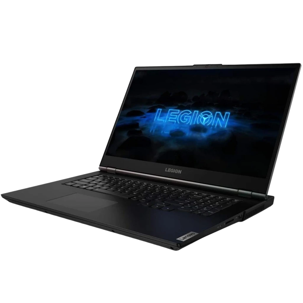 Lenovo Legion 5 17IMH05H 17.3 pulgadas, chasis negro robusto, teclado retroiluminado, pantalla amplia con biseles delgados y logo Legion azul brillante - Ítem