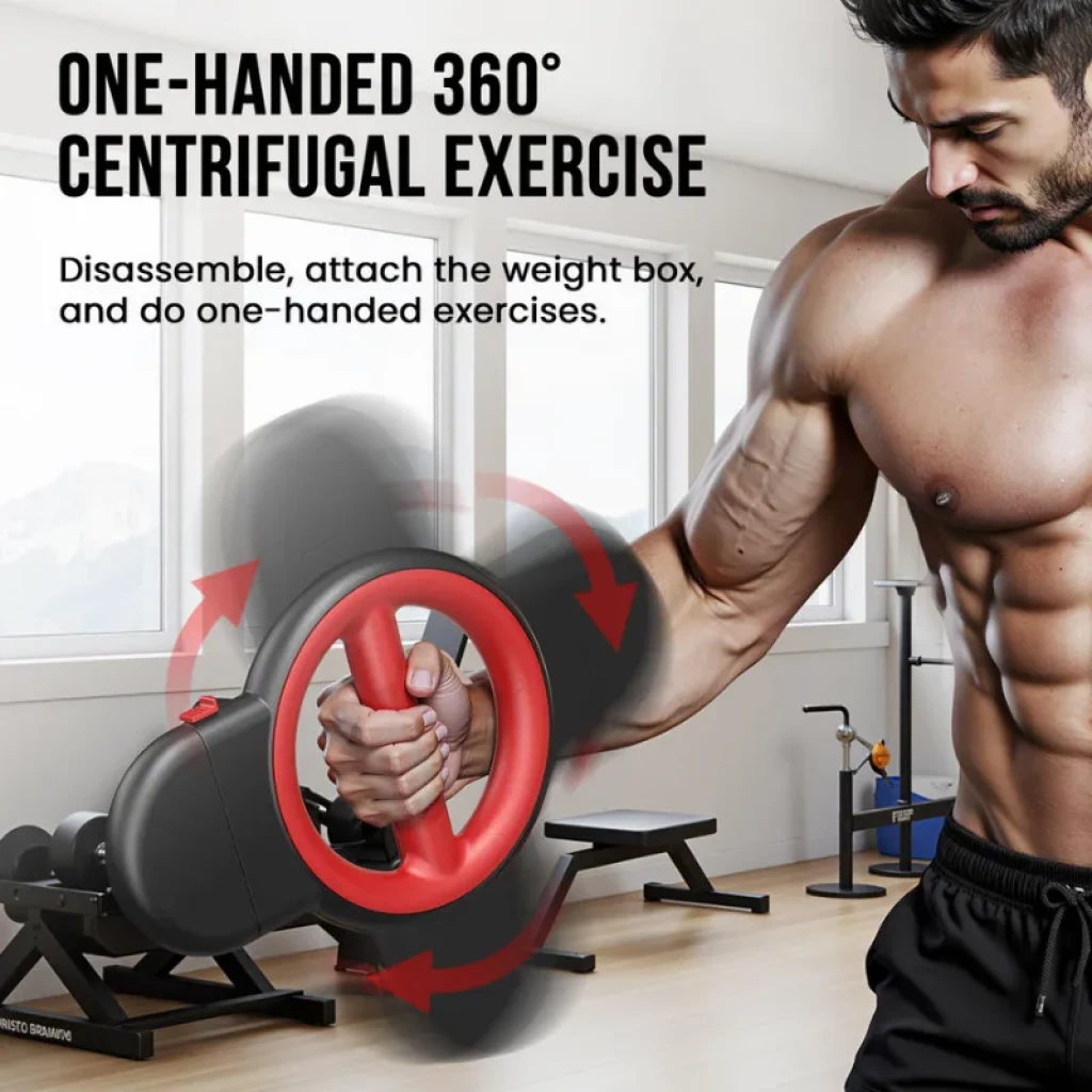 Akluer 3 en 1 : double anneau rouge antidérapant avec poignées, ressorts de résistance réglables pour entraînement bras et poitrine, compact et robuste - Ítem1