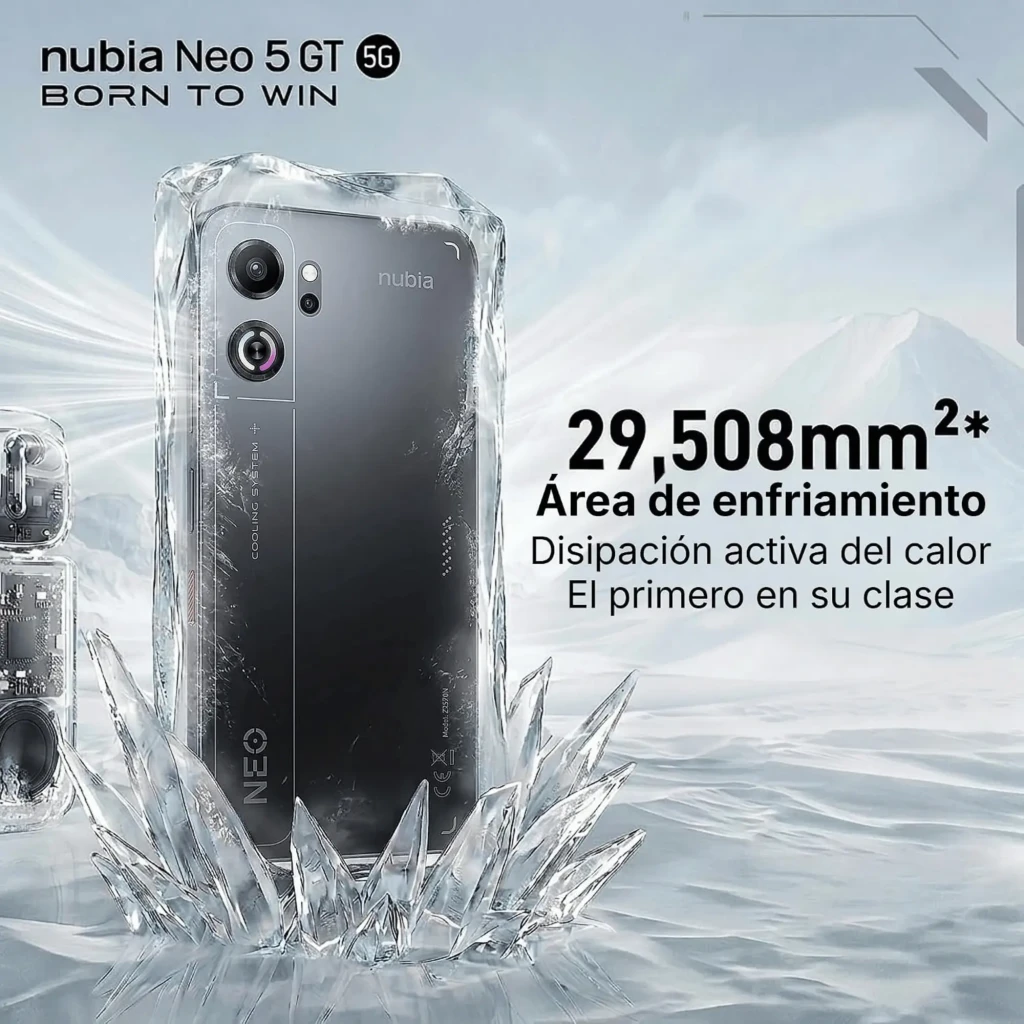 Nubia Neo 5 GT 256 Go Noir, écran bord à bord avec caméra perforée, module photo arrière double, accents lumineux gaming, 8 Go RAM, 550 Hz, 5G - Ítem4