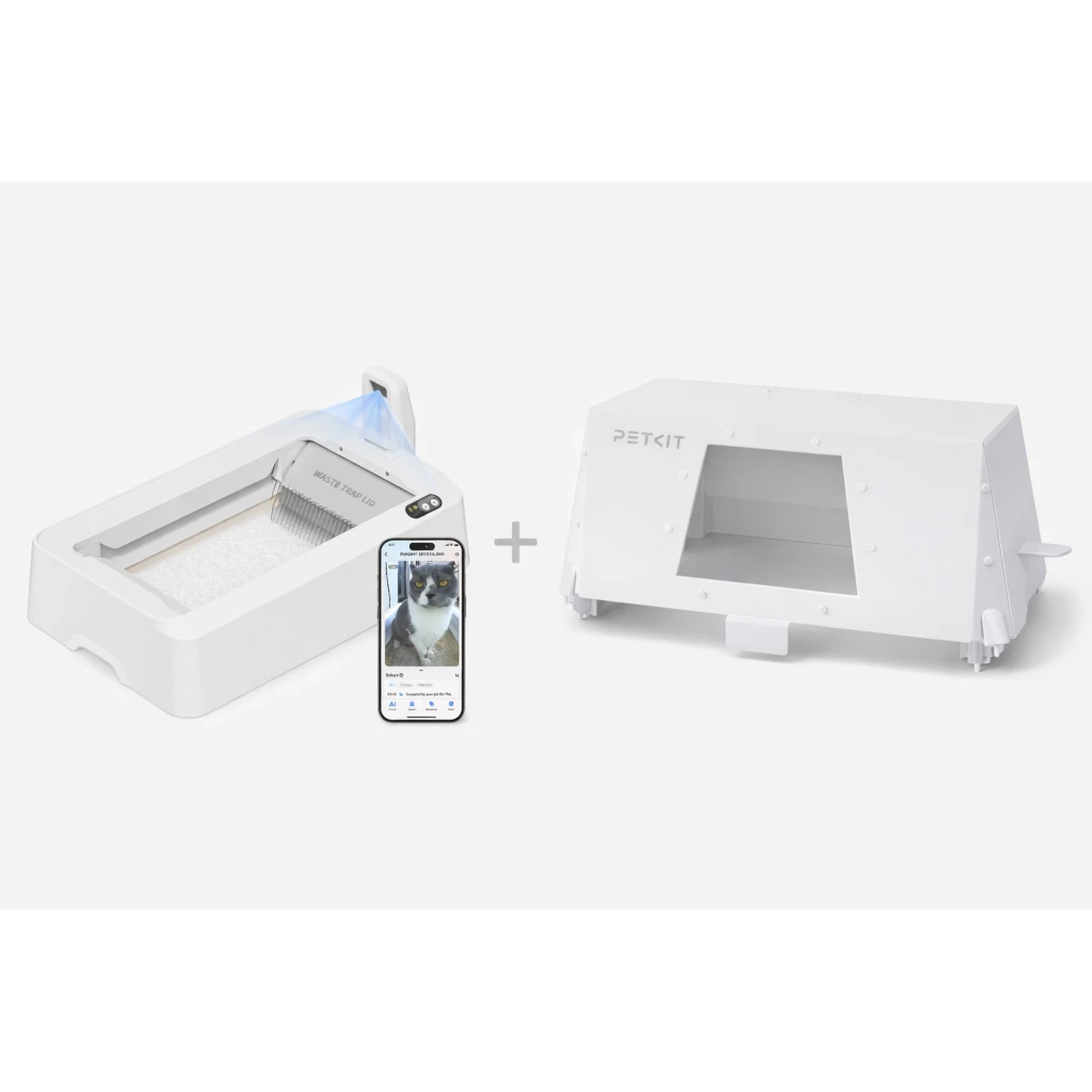 PETKIT Purobot Crystal Duo IA con Cubierta, arenero autolimpiable blanco con entrada frontal, panel de control digital y app móvil para monitoreo - Ítem10