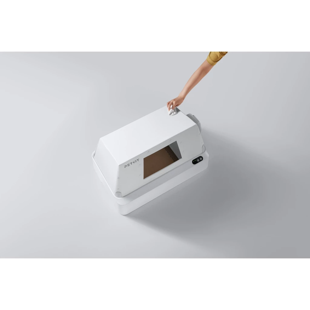 PETKIT Purobot Crystal Duo IA con Cubierta, arenero autolimpiable blanco con entrada frontal, panel de control digital y app móvil para monitoreo - Ítem3