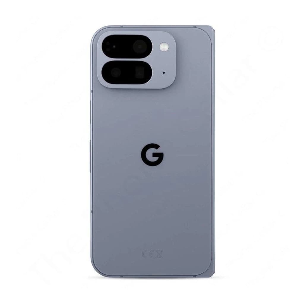 Google Pixel 10 Pro Fold 5G en Piedra Lunar, acabado mate con logo G centrado, módulo de cámaras triple grande y flash, diseño plegable premium