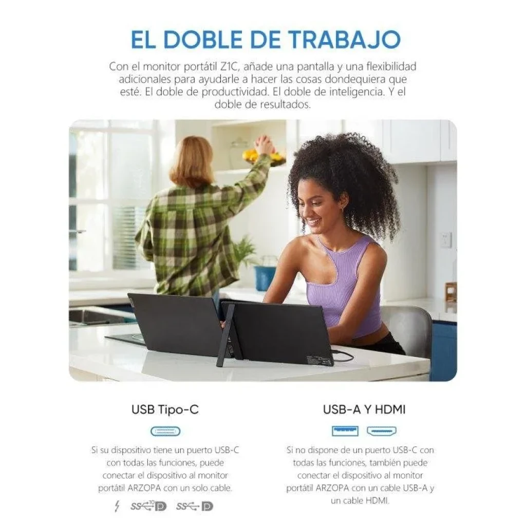 Monitor portátil Arzopa Z1C de 16,1 polegadas com ecrã IPS FHD e cores vivas - Item2