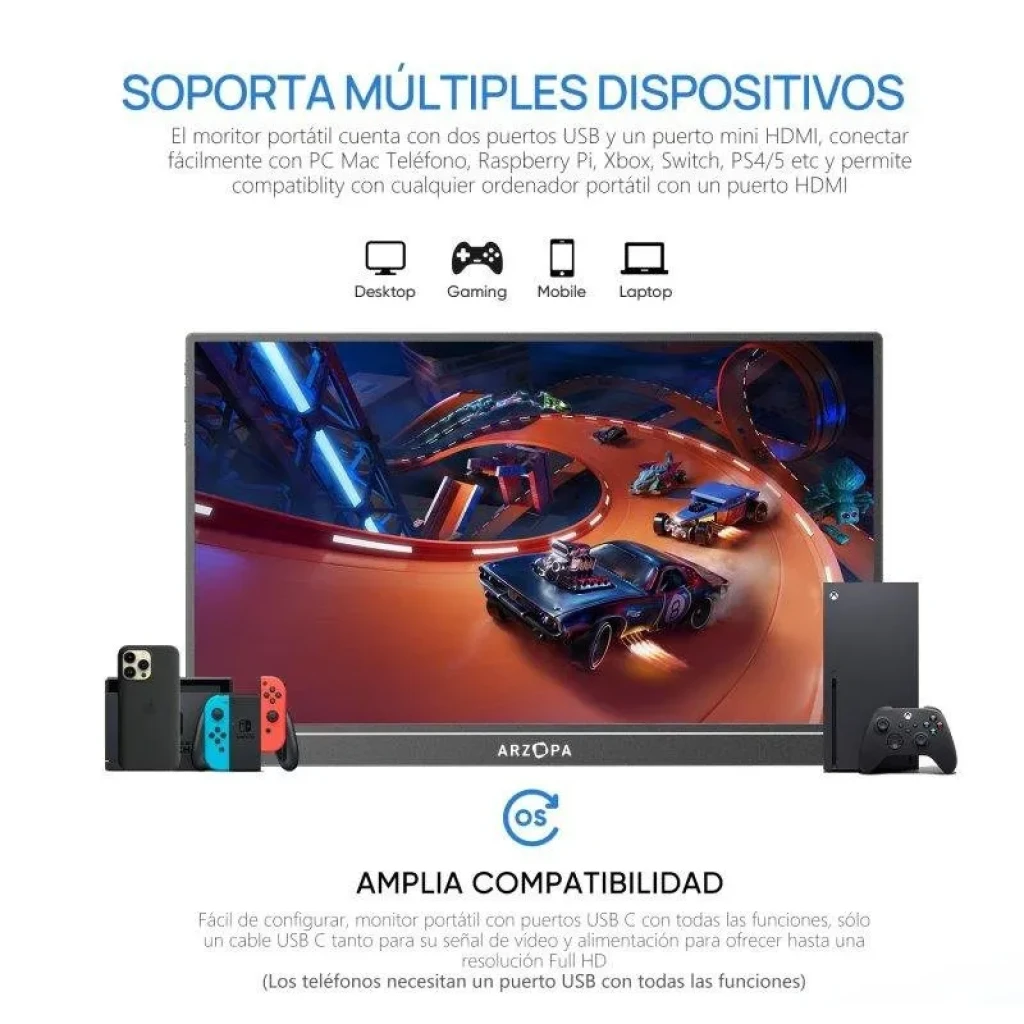 Monitor portátil Arzopa Z1C de 16,1 polegadas com ecrã IPS FHD e cores vivas - Item4