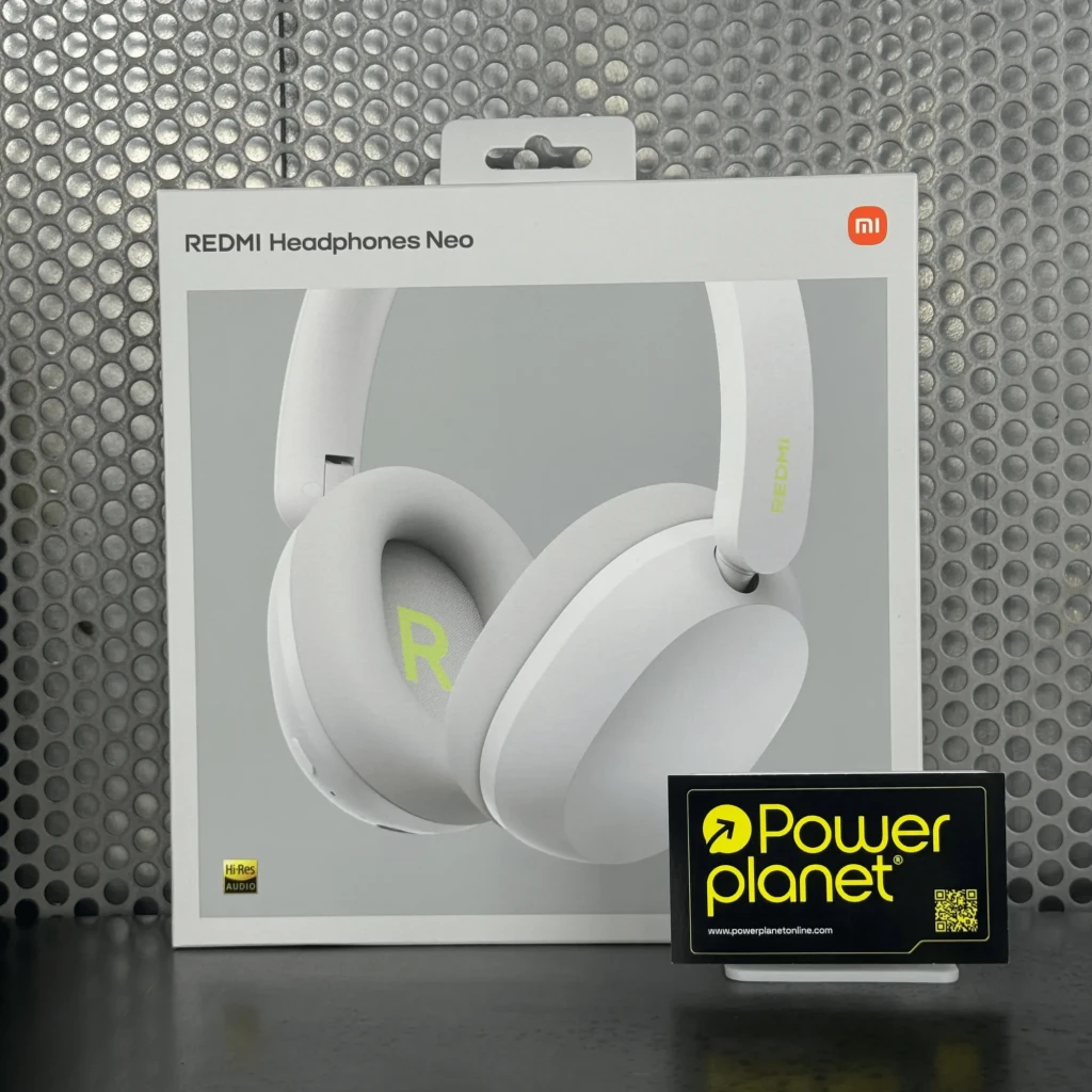Casque Redmi Neo blanc sable, arceau ajustable, oreillettes ovales rembourrées, logo vert, design épuré circum-aural, commandes discrètes, finition mate - Ítem4