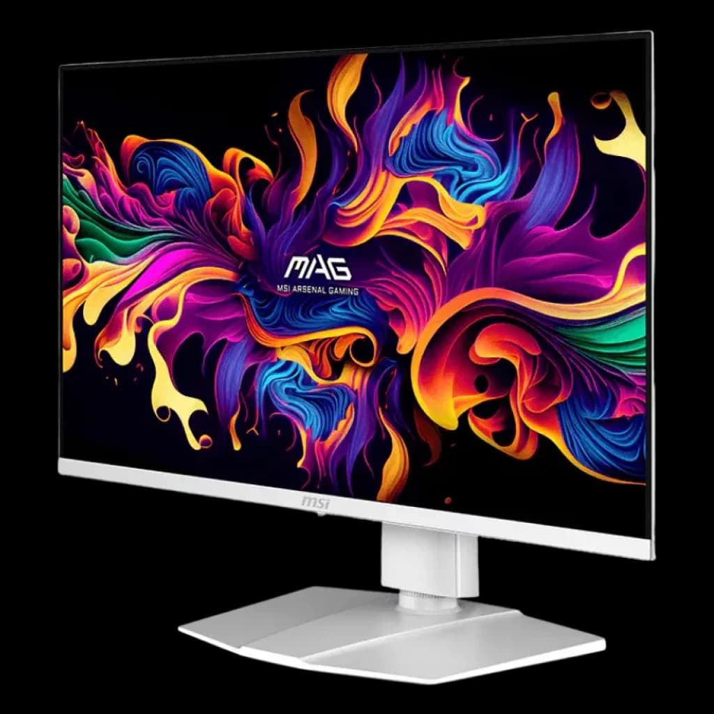Vista a 45 graus do MSI MAG 272QPWDE QD-OLED X28