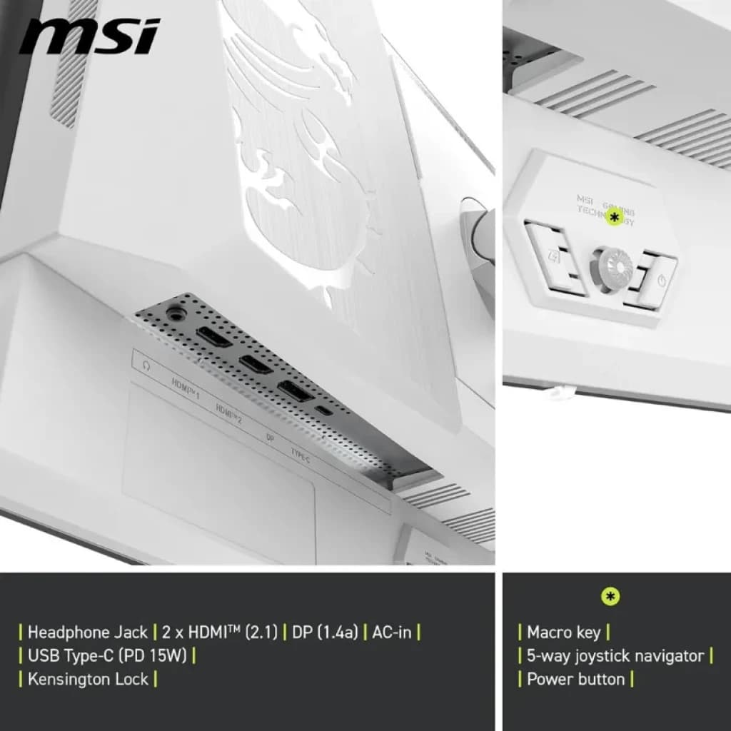 Portas HDMI 2.1 de 48 Gbps e conectividade do MSI MAG 272QPWDE